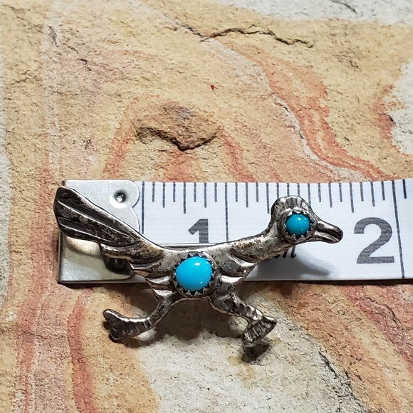Turquoise Roadrunner Bird Brooch! - Picture 5 of 8